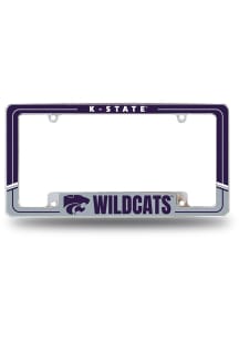 K-State Wildcats Two-Tone All Over Chrome License Plate Frame - Blue