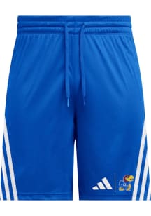 Adidas Kansas Jayhawks Mens Blue 3 Stripe Shorts