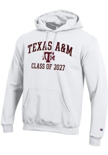 Champion Texas A&M Aggies Mens White Font Class of 2027 Powerblend Long Sleeve Hoodie