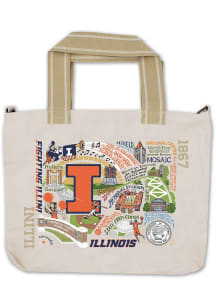 Illinois Fighting Illini White 14x18 Canvas Tote