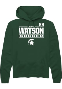 Renee Watson Michigan State Spartans Mens Green NIL Stacked Box Player Hood