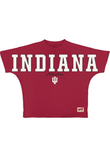 Pressbox Indiana Hoosiers Womens Crimson Flannigan Short Sleeve T-Shirt