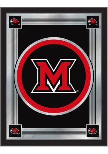 Miami RedHawks Logo Hanging Back Bar Mirror