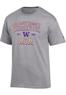 Champion Washington Huskies Grey EST Date Mom Jersey Short Sleeve T Shirt