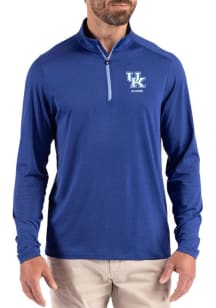 Cutter and Buck Kentucky Wildcats Mens Blue Alumni Coastline Long Sleeve Qtr Zip Pullover