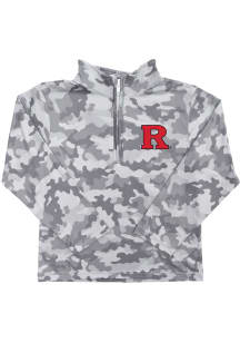 Vive La Fete Rutgers Scarlet Knights Toddler Grey Camo Long Sleeve Qtr Zip