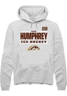 Ryan Humphrey Western Michigan Broncos Mens White NIL Stacked Box Player Hood