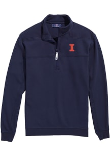 Vineyard Vines Illinois Fighting Illini Mens Grey Shep Shirt Long Sleeve Qtr Zip Pullover