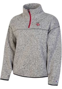 Champion Wisconsin Badgers Womens Grey Arctic Fleece Qtr Zip