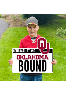 Oklahoma Sooners School Bound Yard Sign - White