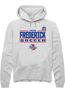 jordan frederick Tulsa Golden Hurricane Mens White NIL Stacked Box Player Hood