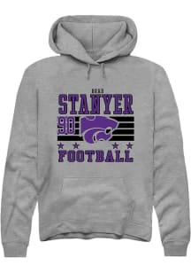 Brad Stanyer K-State Wildcats Mens Grey Football NIL Striped Player Hood