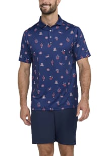 Arizona Wildcats Mens Navy Blue Deserted Short Sleeve Fashion Polo