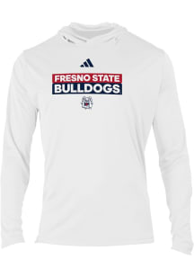 Adidas Fresno State Bulldogs Mens White Heat Seal Long Sleeve Hood
