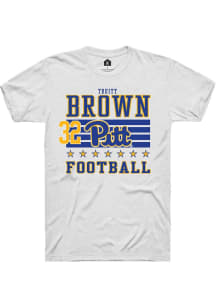 Truitt Brown Pitt Panthers White Football NIL Striped Short Sleeve Player T Shirt