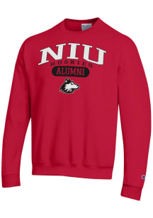Champion Northern Illinois Huskies Mens Red Pill Box Alumni Powerblend Long Sleeve Crew Sweatshirt