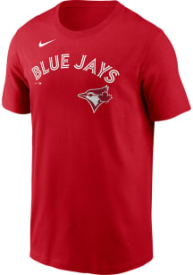 Nike Toronto Blue Jays Red Alternate Wordmark Short Sleeve T Shirt