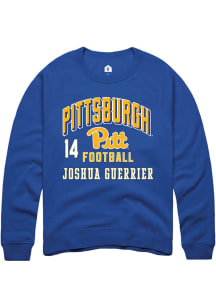 Joshua Guerrier Pitt Panthers Mens Blue Football NIL Arch Logo Player Crew