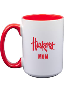 Nebraska Cornhuskers Mom 15oz Ceramic Mug - White