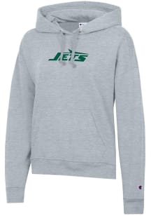 Champion New York Jets Womens Grey Powerblend Hooded Sweatshirt