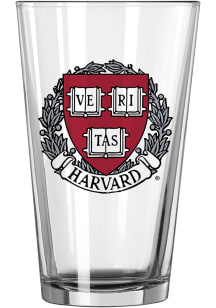 Harvard Crimson 16oz Satin Etch Pint Glass - White