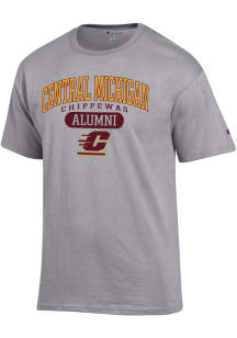 Champion Central Michigan Chippewas Grey Pill Box Alumni Jersey Short Sleeve T Shirt