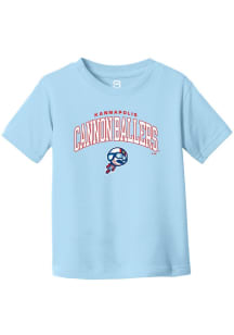 Summit Sportswear Kannapolis Cannon Ballers Toddler Light Blue Arch Mascot Short Sleeve T-Shirt