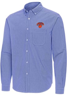 Antigua New York Knicks Mens Blue Porter Long Sleeve Dress Shirt