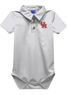 Vive La Fete Houston Cougars Baby White Team Short Sleeve One Piece Polo