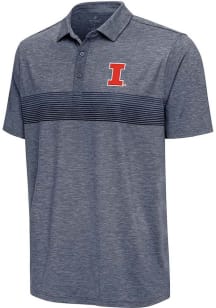 Antigua Illinois Fighting Illini Mens Navy Blue Dashing Short Sleeve Polo