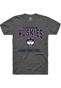 Summit Sportswear UConn Huskies Grey Men's Track & Field Short Sleeve T Shirt