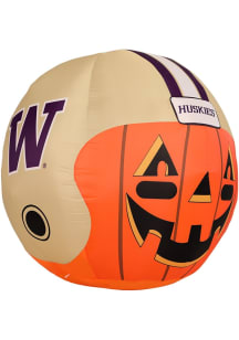 Washington Huskies Black Outdoor Inflatable self inflate jack o lantern with team helmet and name