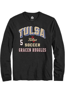 gracen ruggles  Tulsa Golden Hurricane Black Rally NIL Arch Logo Long Sleeve T Shirt
