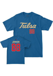 Nahki Johnson Tulsa Golden Hurricane Blue NIL Sideline Short Sleeve Player T Shirt