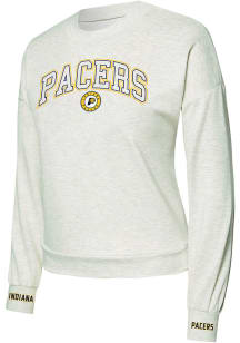 Concepts Sport Indiana Pacers Womens White Heather Crew Sweatshirt