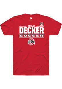 Micayla Decker Ohio State Buckeyes Red NIL Stacked Box Short Sleeve Player T Shirt
