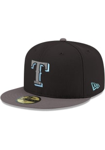 New Era Texas Rangers Mens Black Color Pop 59FIFTY Fitted Hat