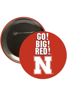 Nebraska Cornhuskers 3" Go Big Red Button - Red