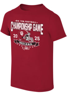Indiana Hoosiers Youth Crimson 2025 Big 10 Football Championships Short Sleeve T-Shirt