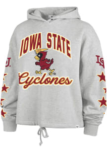 47 Iowa State Cyclones Womens Ash Starry Eyed Hooded Sweatshirt