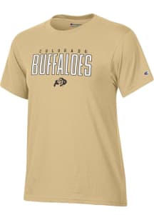 Champion Colorado Buffaloes Womens Gold Applique Short Sleeve T-Shirt