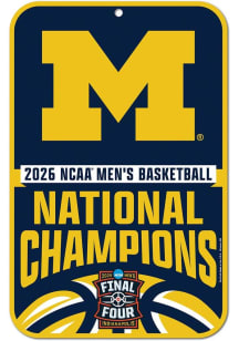 Michigan Wolverines Styrene 2026 MBB National Champion Sign - Blue