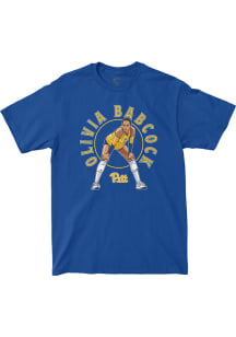 Olivia Babcock Pitt Panthers Blue Women's Volleyball NIL Illustrated Short Sleeve Fashion Player T..