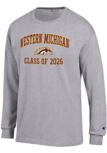 Champion Western Michigan Broncos Grey Class of 2026 Jersey Long Sleeve T Shirt