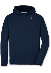 Peter Millar Illinois Fighting Illini Mens Navy Blue Pine Long Sleeve Hoodie