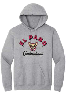 Summit Sportswear El Paso Chihuahuas Mens Grey Vintage Arch Script Long Sleeve Hoodie