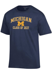 Champion Michigan Wolverines Navy Blue Font Class of 2027 Jersey Short Sleeve T Shirt
