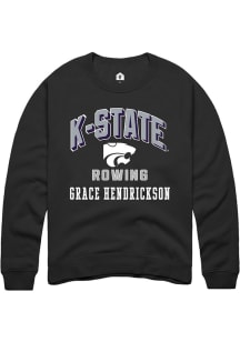 Grace Hendrickson K-State Wildcats Mens Black NIL Arch Logo Player Crew