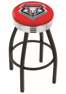New Mexico Lobos 3 Ring Chrome Seat Pub Stool - Black