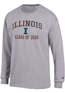 Champion Illinois Fighting Illini Grey Font Class of 2026 Jersey Long Sleeve T Shirt